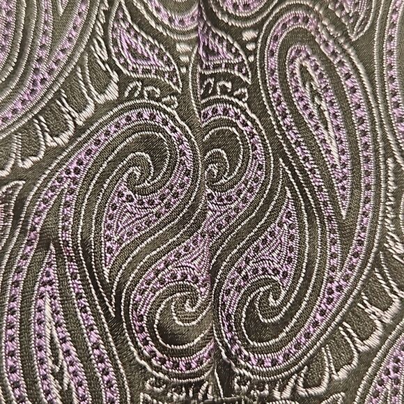 Bellissimo Silk Tie Purple/ Black - Picture 10 of 16